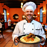 ** "Cozy family-run trattoria interior, featuring innovative dishes inspired by customer feedback. Warm lighting, happy customers, and a chef proudly presenting a new plate."

**