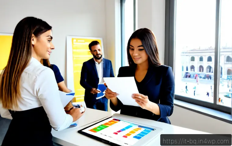 Home 13 고객 피드백 시스템의 운영 효율성 증대 방법 - Photorealistic Italian customer service team in a bright modern Milan office, diverse adult professi...